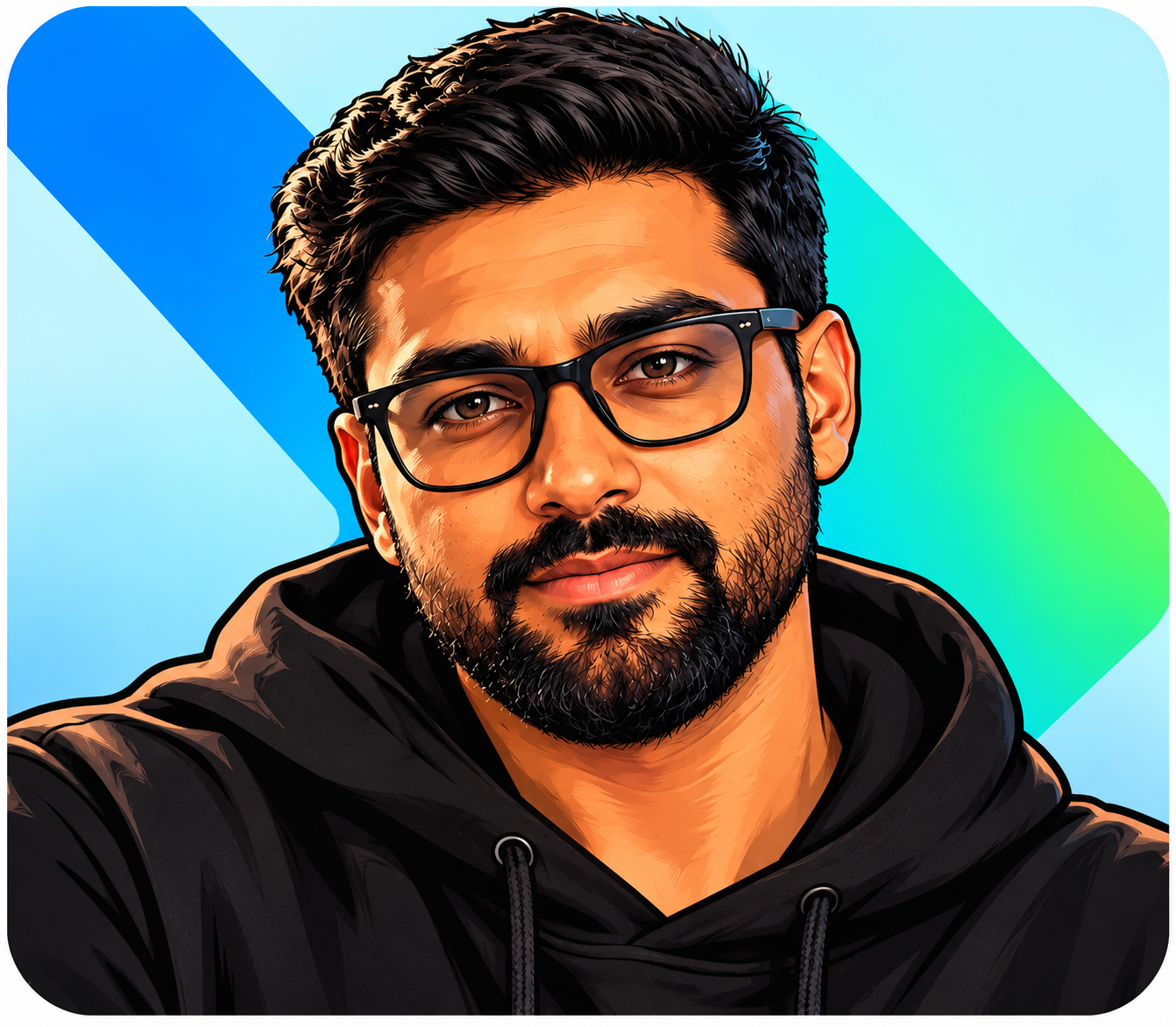 Illustrated avatar of Tej, AI agent
